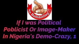 Read more about the article IF I WAS POLITCAL PUBLICIST OR IMAGE-MAKER IN NIGERIA’S DEMO-CRAZY, PART 1