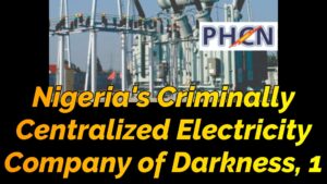 Read more about the article NIGERIA’S CRIMINALLY CENTRALIZED ELECTIRICITY COMPANY OF DARKNESS, PART 1